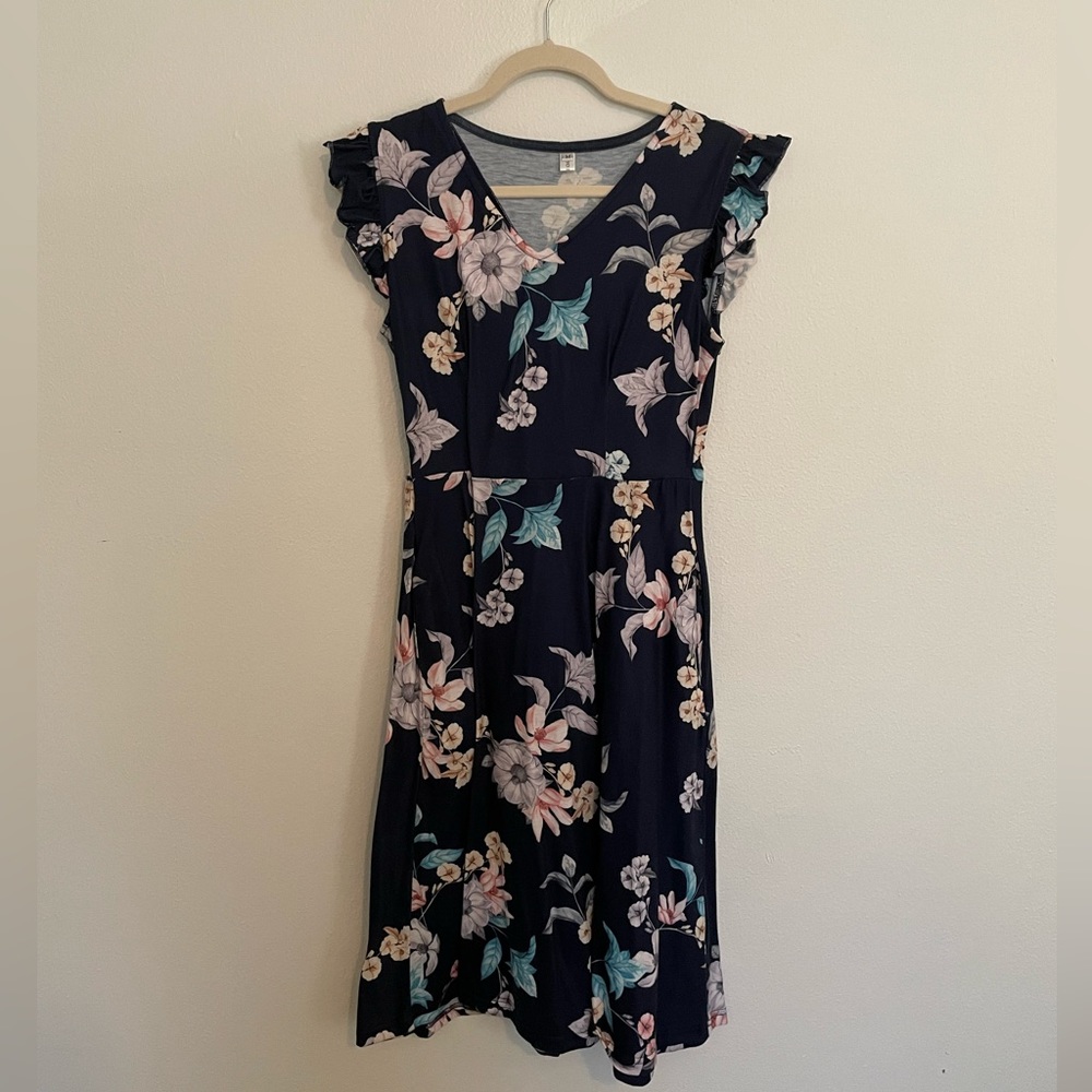 Navy flowered dress